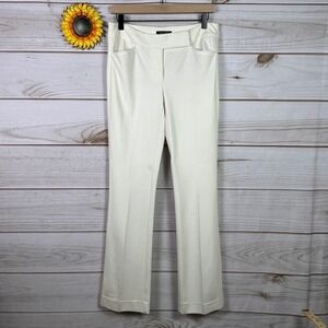 White House Black Market Cream Straight Leg Dress Pants Trousers Off White 4T